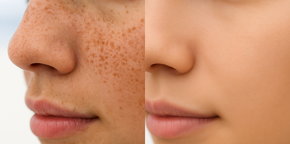 シミやそばかすの改善の前後