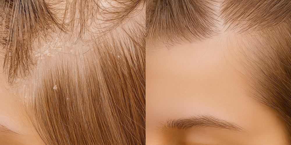 フケおよび頭皮の改善の前後